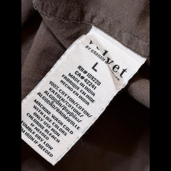Velvet by Graham & Spencer Shirt Large Mens Brown Long Sleeve Collared Pocket - Picture 8 of 9